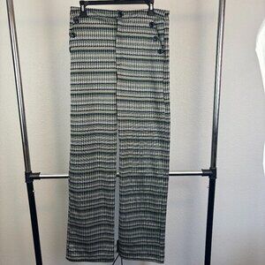 Cameo Womens Multicolor Houndshooth Button Detail Hi-Wasit Trousers Pants Size M